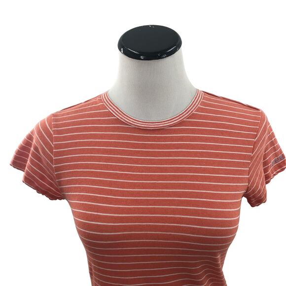Faherty Didion Coral Stripe T-Shirt - Picture 5 of 11